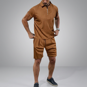 Conjunto de Pantalones Cortos Deportivos para Hombre, Talla Grande, Transpirables, de Secado Rápido, con Logotipo Personalizado, Dos Piezas, OEM, 100% Algodón - Product Image 1