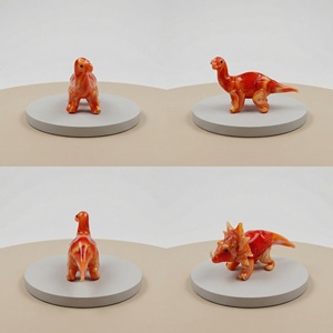 Figurines miniatures de dinosaures en <span class=keywords><strong>verre</strong></span> coloré, sculptures d'animaux soufflées à la main, décoration de bureau, vente en gros, <span class=keywords><strong>sur</strong></span> mesure - Product Image 5