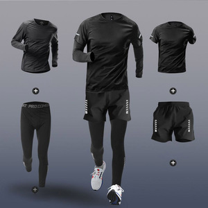 Logotipo personalizado Hombres Correr <span class=keywords><strong>Gimnasio</strong></span> y Deportes Chándal 4 Pc Hombres Athletic Gym Chándales para Hombres - Product Image 2