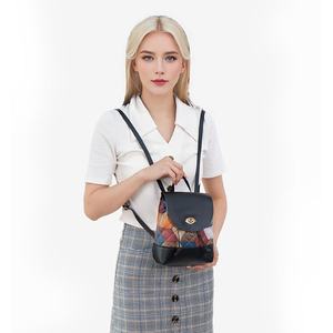 Mochila Casual Acolchada de Moda, Nueva Llegada, con Estampado Colorblock y Bordado Personalizado, Material Principal Poliéster, Dos Piezas, PU - Product Image 2