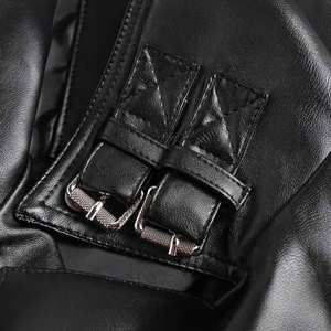 Automne hiver Slim-Fit hommes veste Style Punk haute rue à la mode Carrie moto cuir grande taille support fermeture éclair bouton - Product Image 3