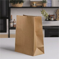 Sac en papier kraft brun personnalisé avec logo, écologique, recyclable, résistant à l'humidité, pour la vente au détail, les plats à emporter, le pain, sac en papier SOS