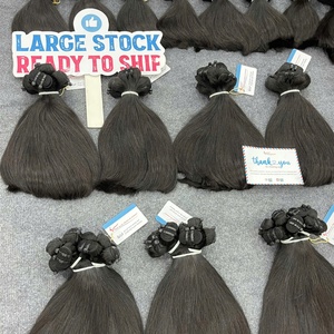 Cheveux humains vierges vietnamiens Remy lisses, double trame machine, T122, vente en gros, 100g - Product Image 4