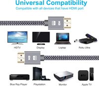 OEM ODM Yüksek Kaliteli AV Kablosu, Bilgisayar Projektör Monitörü için PVC Örgülü Korumalı 2.0 ile 4K 60Hz Desteği Sunar