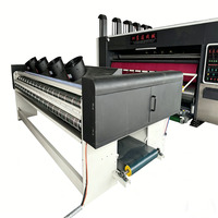 Nouvelle machine de fabrication de boîtes en carton ondulé entièrement automatique à grande vitesse DS avec impression 3 couleurs, rainureuse, découpeuse et alimentateur automatique