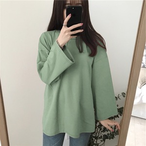 Solide lâche à manches longues <span class=keywords><strong>chaud</strong></span> femmes doux bonbons couleurs haut en gros polyester femmes <span class=keywords><strong>t</strong></span>-<span class=keywords><strong>shirt</strong></span> uni - Product Image 1