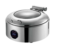 Chauffe-plat électrique en acier inoxydable argenté pour buffet, avec couvercle, idéal pour hôtels, restaurants, traiteurs et cuisines en Chine