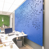 Panneau acoustique en fibre de polyester ajouré, motif oiseau, panneau décoratif mural