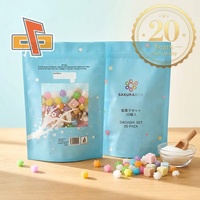 Emballage alimentaire laminé personnalisé avec fenêtre pour bonbons, confiseries, assortiment de snacks japonais Dagashi, sachet stand-up refermable à fermeture éclair