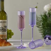 Flûtes à champagne en plastique côtelé léger de 6 oz, sans BPA, incassables, pour le camping, les fêtes au bord de la piscine et les activités de plein air
