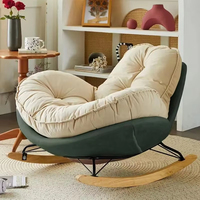 Fauteuil coquille d'œuf pour adulte, canapé décontracté et confortable, fauteuil inclinable Hilton Penguin avec fonction de bascule, mobilier moderne en métal léger pour chambre à coucher et maison