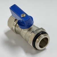 Vanne papillon en laiton avec poignée à levier, raccord à pression manuel nickelé DN20 3/4'', joint en EPDM, 200 PSI, OEM ODM