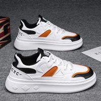 Sepatu Sneakers Kasual Pria Musim Dingin 2026 Terbaru, Trendi, Serbaguna, Low Top, Sol Tebal, Penambah Tinggi, Populer, Putih, Bernapas