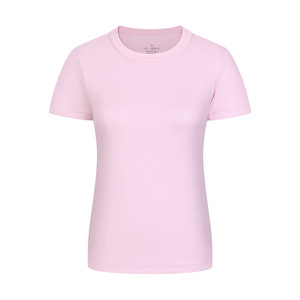 เสื้อยืดผู้หญิงทรงเข้ารูป 13 สี ผ้าฝ้าย 96.5% สแปนเด็กซ์ 3.5% รับสกรีนโลโก้ตามสั่ง เสื้อยืดเด็กผู้หญิง ไซส์ XS-2XL - Product Image 2