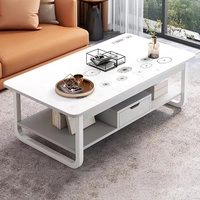 Nouveau design de mobilier de salon table basse ronde moderne en pierre frittée avec socle en acier inoxydable