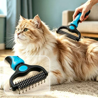Brosse de toilettage professionnelle en acier inoxydable pour animaux de compagnie – Outil démêlant et anti-chute de poils sans douleur pour chiens et chats, idéal pour les nids de poils tenaces