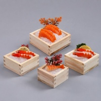Boîte à sashimi japonaise en bois de qualité supérieure, mini-boîte carrée Masu pour servir des fruits de mer, plateau de présentation de sushi avec joint en bois, logo personnalisé