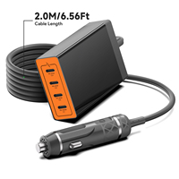 Adaptateur secteur 160W Chargeur de voiture Chargeur de véhicule pour Macbook Ordinateur portable Camion VR Smartphone Tablette avec prise allume-cigare