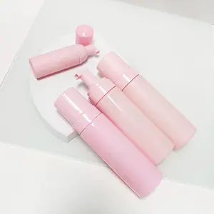 Популярные 250 мл розовая бутылка для лосьона, 200 мл розовая бутылка для вспенивания и розовая Косметическая трубка для косметической упаковки
