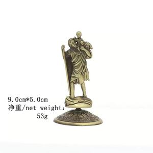 Декор для дома, статуэтки Святого Кристофера, религиозные украшения, настольный автомобиль, католические украшения, металлические изделия - Product Image 3