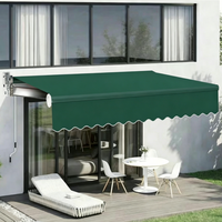 Auvent rétractable mural en alliage d'aluminium de qualité commerciale, bras pliable, revêtement acrylique PA, télécommande, résistant au vent, durable