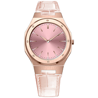 34mm Vintage Montre Femmes Élégant Simple Boîtier En Or Montre À Quartz Oem Femmes De Luxe Ultra Mince Montres Avec Bracelet En Cuir