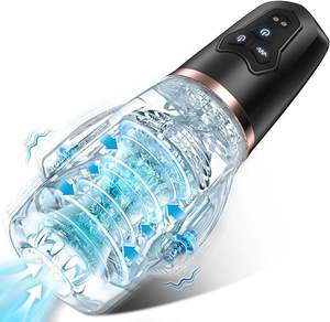 航空機カップ電動回転吸引マスターベーションカップデュアルモーター大人のおもちゃペニスポンプ搾乳吸引機男性用 - Product Image 1