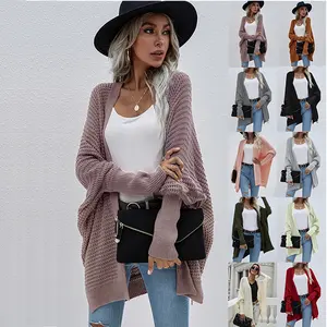 Novo design com capuz senhoras casacos de malha de tricô mulheres blusas de inverno mulher camisola de malha longo cardigan para as mulheres