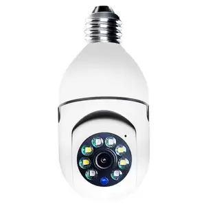 智能家居灯泡灯wifi 3MP摄像机360度无线红外安全闭路电视摄像机