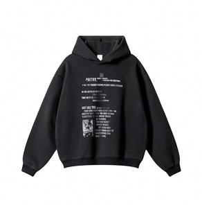 Poids lourd 350 GSM coton polaire pull DTG sweat à capuche imprimé hommes sans ficelle surdimensionné sweats à capuche doux unisexe - Product Image 2