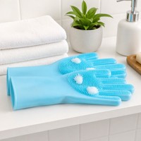 Gants de bain magiques en silicone pour chats, en stock pour les produits de bain pour animaux, gants-brosses (1 paquet)