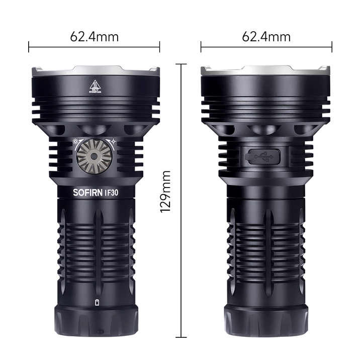 Sofirn IF30 12000lm LEDフラッシュライト - 685mビーム距離、充電式