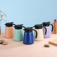 Jarra Térmica Aislada para Café con Asa y Tapa, Servidor de Bebidas Calientes Reutilizable para el Hogar, Uso Diario, Hotel y Comedor