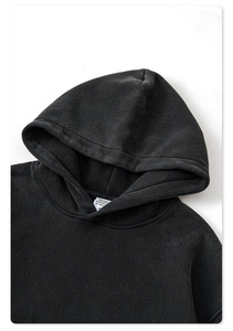 Sweat à capuche oversize pour homme, couleur unie, en coton French Terry respirant, coupe classique, streetwear d'automne, sweat à capuche tricoté - Product Image 2