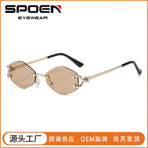 Gafas de Sol Estilo Ojo de Gato Sin Montura, Protección UV400, Estilo Retro, Unisex, Gafas de Moda para Adultos - Product Image 5