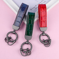 Porte-clés en cuir gaufré crocodile multicolore - Porte-clés durable pour accessoires de voiture et de sac