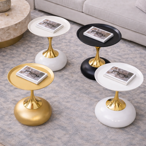 Table d'appoint ronde de style nordique, minimaliste, art <span class=keywords><strong>déco</strong></span>, blanche, pour appartement, chambre <span class=keywords><strong>à</strong></span> coucher, vente en gros - Product Image 3