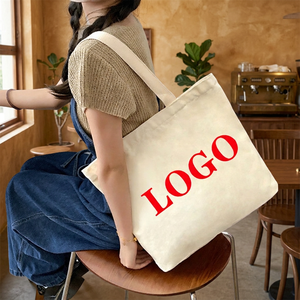Sac de courses réutilisable en toile avec impression personnalisée, grand cabas spacieux à porter à la main pour les trajets quotidiens et l'usage extérieur - Product Image 2