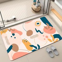 Tapis de toilette et de bain absorbant, antidérapant, à séchage rapide, avec support en PVC rembourré, personnalisable, fabriqué à la machine, respectueux de l'environnement