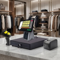 Caisse enregistreuse POS à double écran/écran unique de 15,6 pouces avec imprimante et scanner en option, adaptée aux systèmes de caisse de restaurant