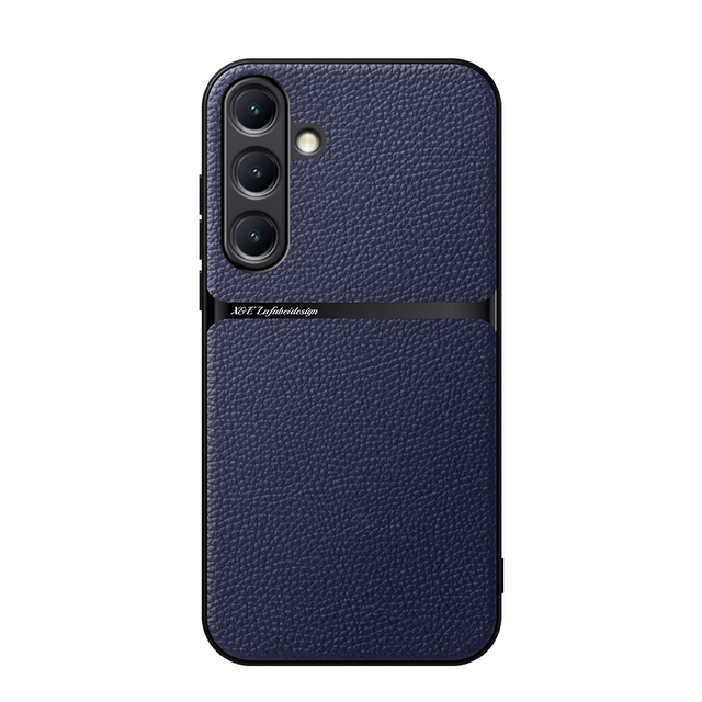 X&E Lychee Grain Silky Feel TPU Phone Cover for Samsung S25 S24 S23 S22 S21 S20 Plus Ultra FE A17 A16 A15 A25 PU Leather Case