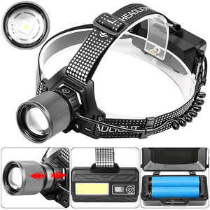 Linterna frontal Yunmai 18650, faro LED recargable con pantalla digital ajustable - Product Image 2