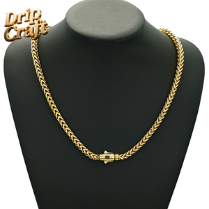 Nuevo Collar <span class=keywords><strong>Monaco</strong></span> de 6 mm con Cabeza Redonda Dorada, Cadena Cuadrada Biselada Dorada, Acero de Titanio Electrochapado, Cierre de 14K-18K - Product Image 6