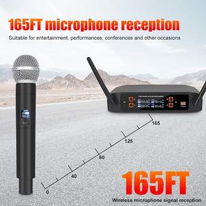 מערכת מיקרופון אלחוטית 4 ערוצים, ניידת, חיבור אוטומטי, טווח 160 רגל, קריוקי, חתונה, די ג'יי, מסיבה, מצגות, כנסייה - Product Image 3