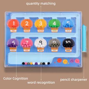 Wholesale Educational Fine Motor Skills Game Wooden Color Matching Learning Counting 4-6Y <b>Puzzle</b> Board Magnetic Number Maze - Product Image 5