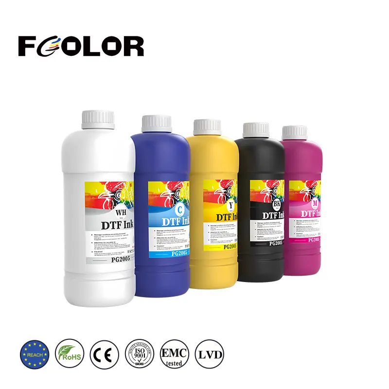 Fcolor 100ML 1000ml Bright White Textile Pigment DTF Transfer Ink for Epson i3200 XP600 ET-8550 DTF Printer