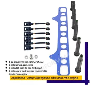 N54 kit di aggiornamento N58 bobine di accensione per adattarsi al cavo di conversione degli stivali della staffa del motore N54