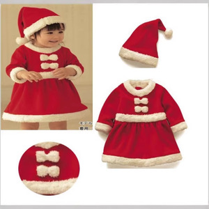 Haowu Apparel Vestido de terciopelo para niños, disfraz de Papá Noel, color rojo - Product Image 1