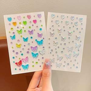 Pegatinas de Tatuajes Temporales 3D con Diamantes de Imitación, Joyería, Estrella, Corazón, Cara, Gema, Joyas Faciales y Corporales - Product Image 4