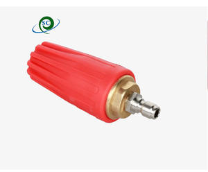 Nuevo CS 350 Bar 5000 PSI Boquilla Turbo roja de latón de alta presión 360 Boquilla de limpieza de superficie giratoria para lavadora a presión - Product Image 1